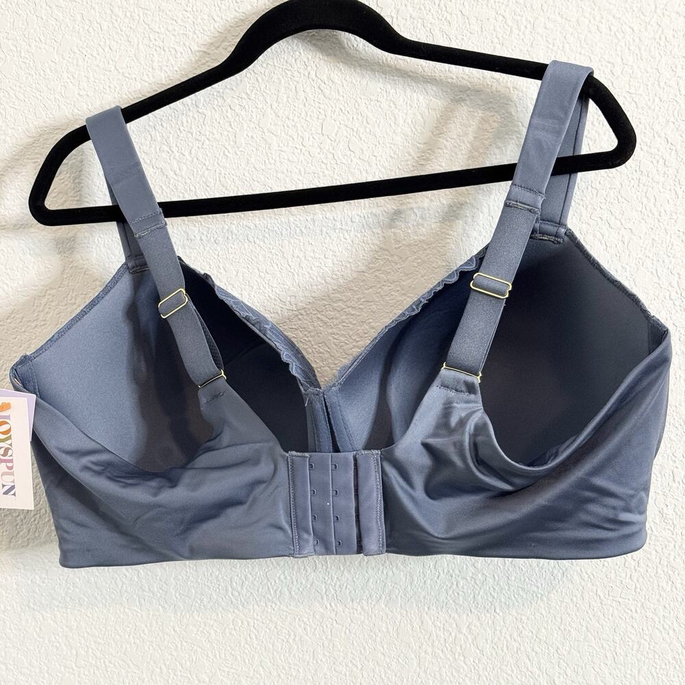 Joyspun Bra Floral Lace Underwire‎ Back Closure Blue Women's 46DDD - Picture 2 of 5